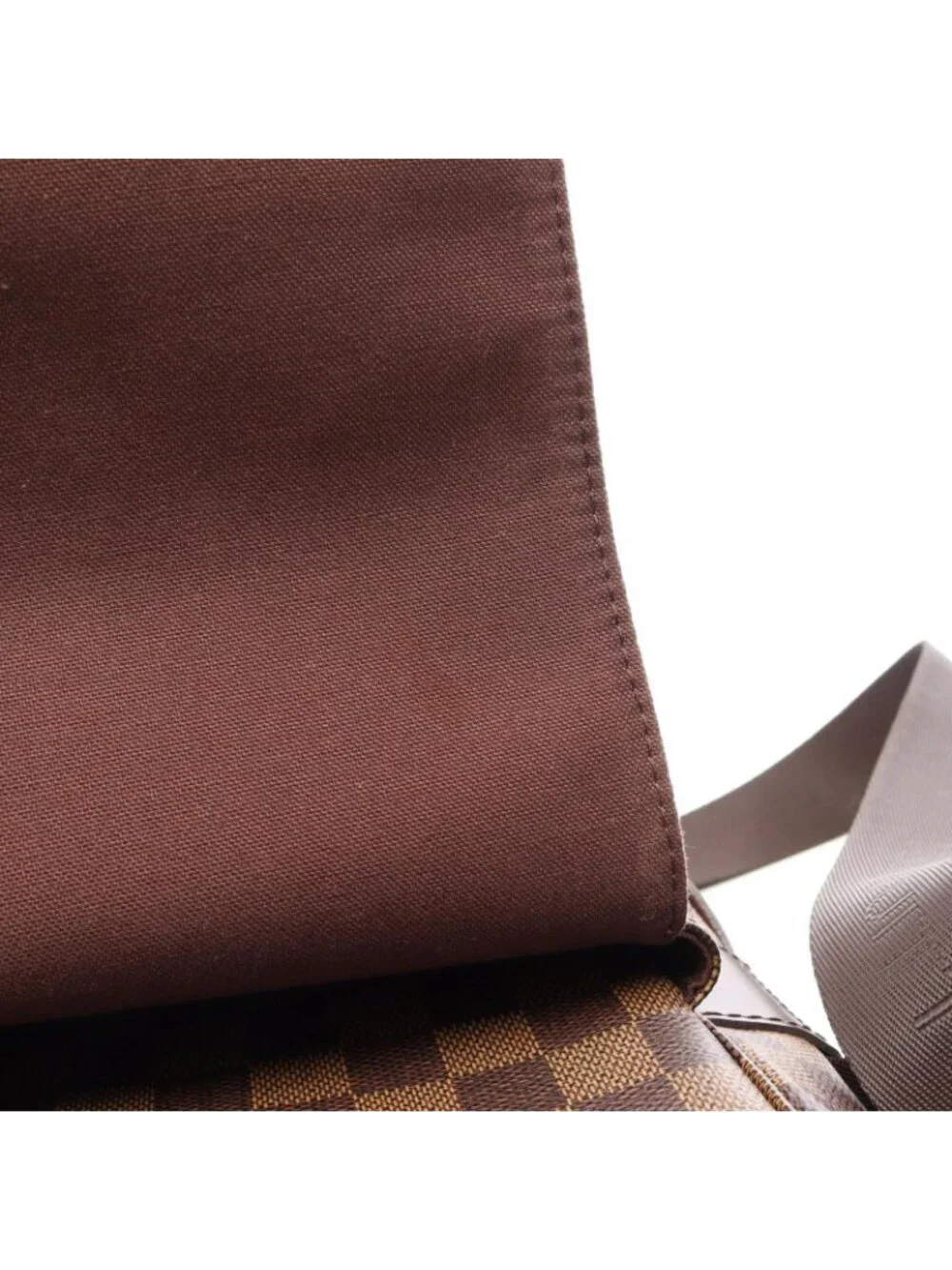 Louis Vuitton Shoulder Bag Naviglio Damier Ebene Canvas Leather